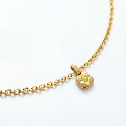 Birthstone August Halskette Gold
