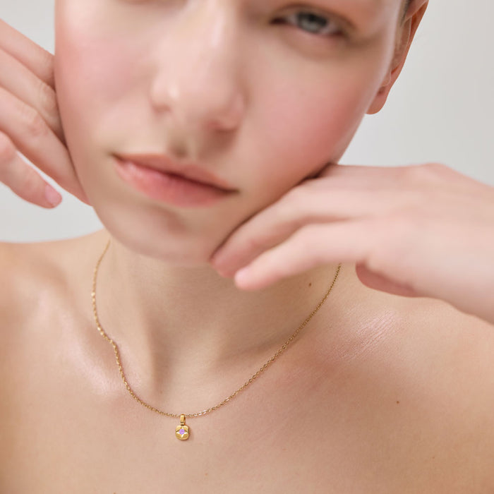 Birthstone February Halskette Gold