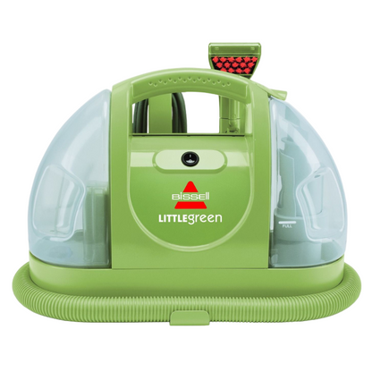 Green Bissell Little Green portable carpet cleaner on a white background