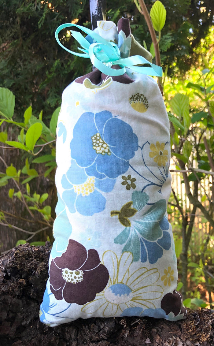 This Blue White and Brown Cotton Lavender Pillow is useful in diminishing stress, easily fits on your bed or couch (or car) and makes a unique gift. The contents of each pillow is lavender, and only lavender, thus there are no other fillers. Lavender has plenty of its own natural oils, so give it a gentle squeeze to slightly bruise the buds to draw out more fragrance. This pillow should not be heated or put into a microwave oven.