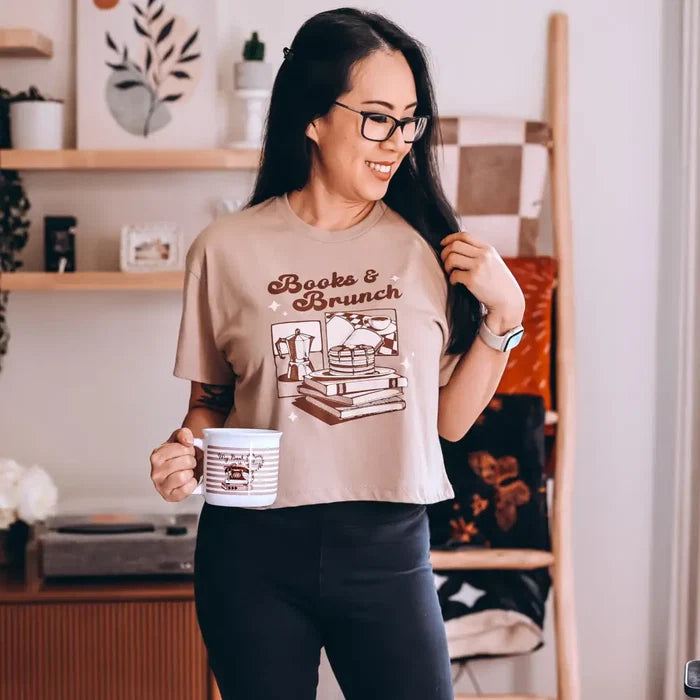 Books & Brunch Crop Tee - Shirt