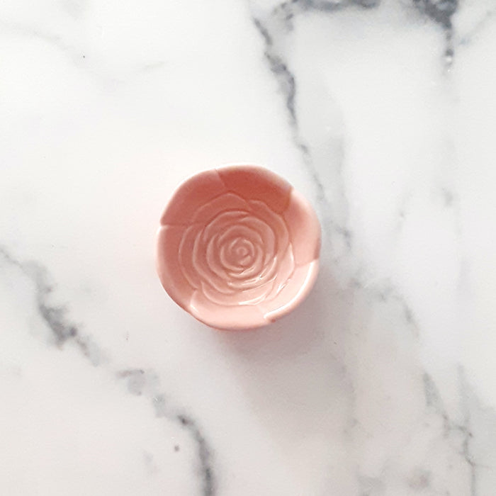 Bowl Rose Shaped Carved/Handpainted