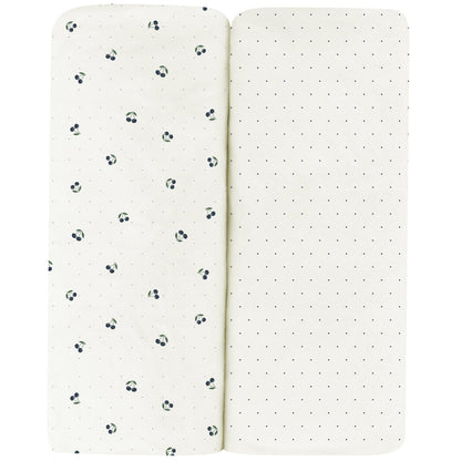 Blue Cherry Crib Sheet Set