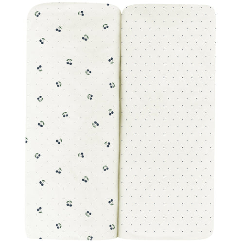 Blue Cherry Crib Sheet Set