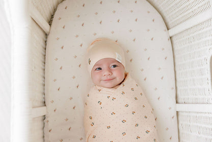 pastel flower baby sheet sheet set