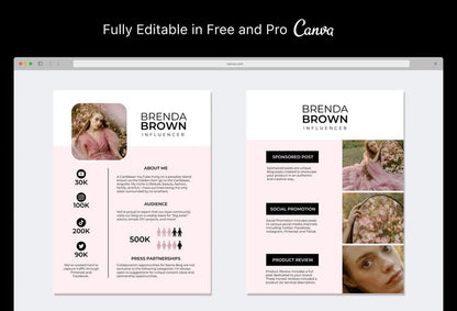 Ladystrategist Brenda Brown Media Kit Canva Template for Influencers instagram canva templates social media templates etsy free canva templates