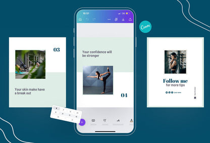 Ladystrategist Brielle Fitness 6-Page Carousel Canva Template instagram canva templates social media templates etsy free canva templates