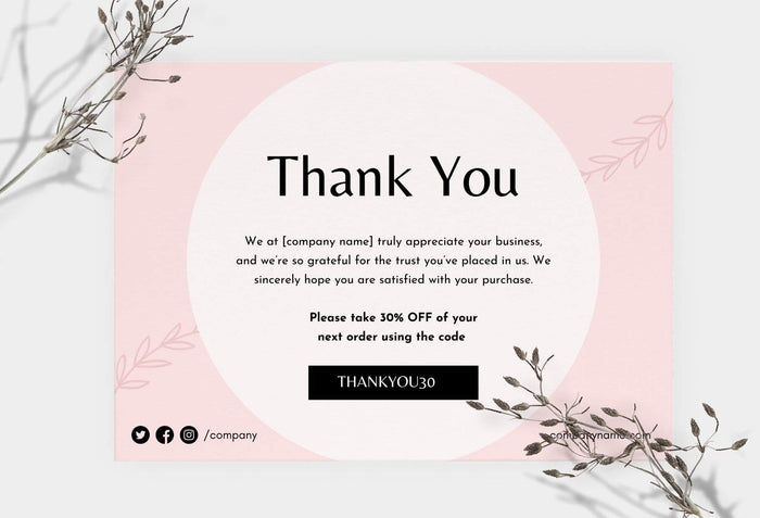 Ladystrategist Brigitte Printable Thank You Card Packaging Insert Note Canva Template instagram canva templates social media templates etsy free canva templates