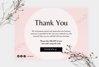 Ladystrategist Brigitte Printable Thank You Card Packaging Insert Note Canva Template instagram canva templates social media templates etsy free canva templates