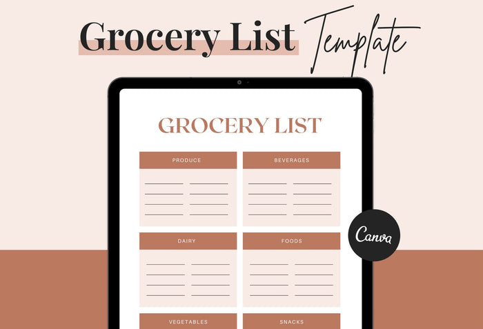 Ladystrategist Bristol Grocery List Printable and Editable Canva Template instagram canva templates social media templates etsy free canva templates