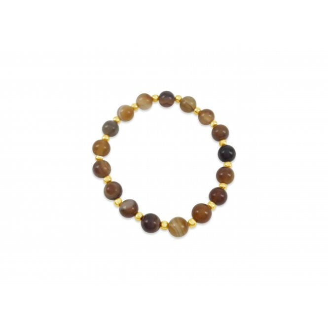 Brown And Gold Beaded Bracelet