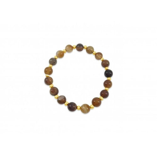 Brown And Gold Beaded Bracelet