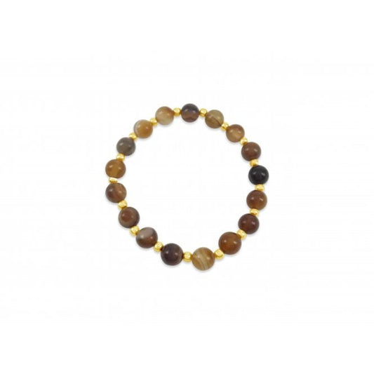 Brown And Gold Beaded Bracelet