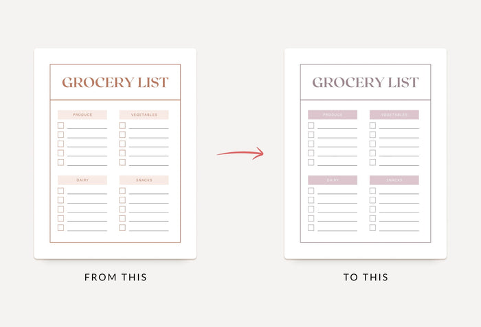 Ladystrategist Brown Sugar Grocery List Printable and Editable Canva Template instagram canva templates social media templates etsy free canva templates
