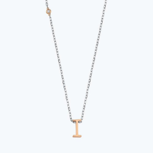 Buchstabe İ Silber Diamantkette