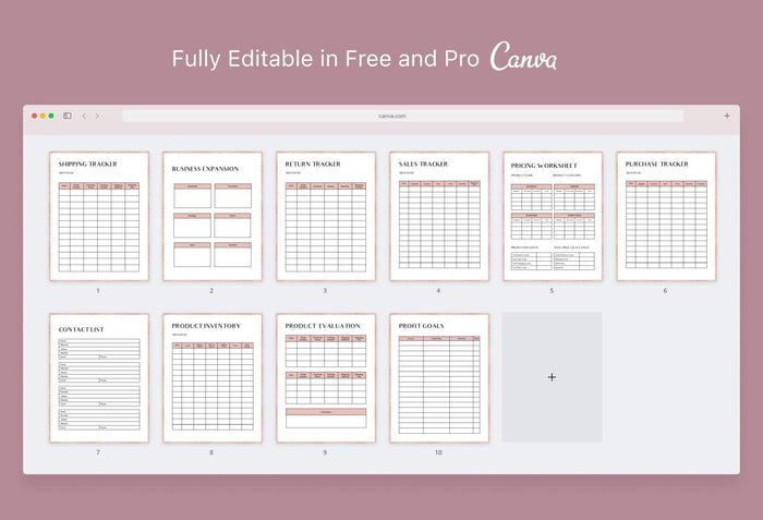 Ladystrategist 10 Page Business Operations Plan - Fully Editable Canva Template instagram canva templates social media templates etsy free canva templates
