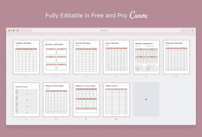Ladystrategist 10 Page Business Operations Plan - Fully Editable Canva Template instagram canva templates social media templates etsy free canva templates