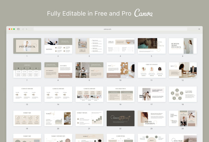 Ladystrategist Business Plan Presentation Neutral Collection Fully Editable Canva Template instagram canva templates social media templates etsy free canva templates