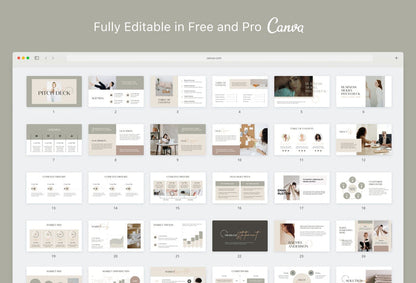 Ladystrategist Business Plan Presentation Neutral Collection Fully Editable Canva Template instagram canva templates social media templates etsy free canva templates