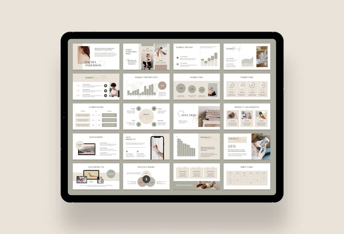 Ladystrategist Business Plan Presentation Neutral Collection Fully Editable Canva Template instagram canva templates social media templates etsy free canva templates