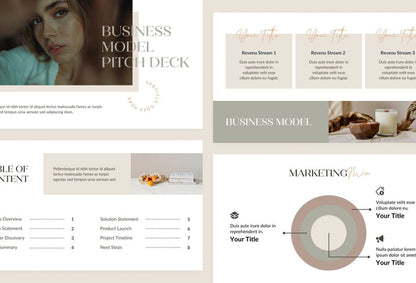 Ladystrategist Business Plan Presentation Neutral Collection Fully Editable Canva Template instagram canva templates social media templates etsy free canva templates