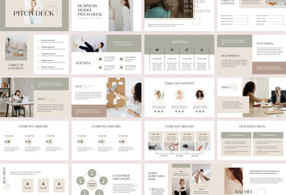 Ladystrategist Business Plan Presentation Neutral Collection Fully Editable Canva Template instagram canva templates social media templates etsy free canva templates
