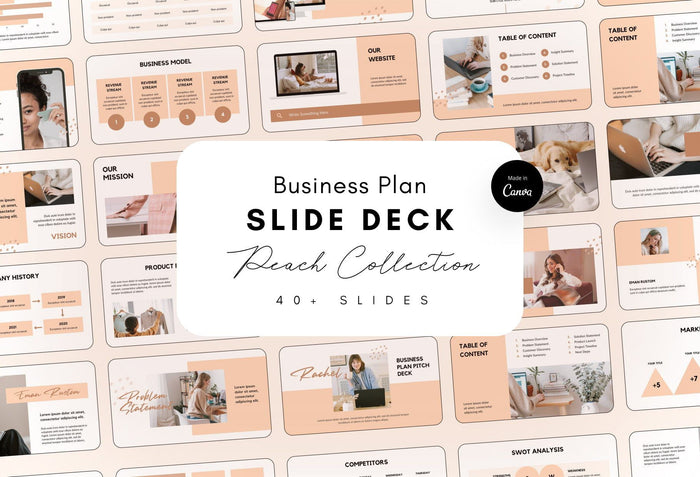 Ladystrategist Business Plan Presentation Peach Collection Fully Editable Canva Template instagram canva templates social media templates etsy free canva templates