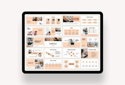 Ladystrategist Business Plan Presentation Peach Collection Fully Editable Canva Template instagram canva templates social media templates etsy free canva templates