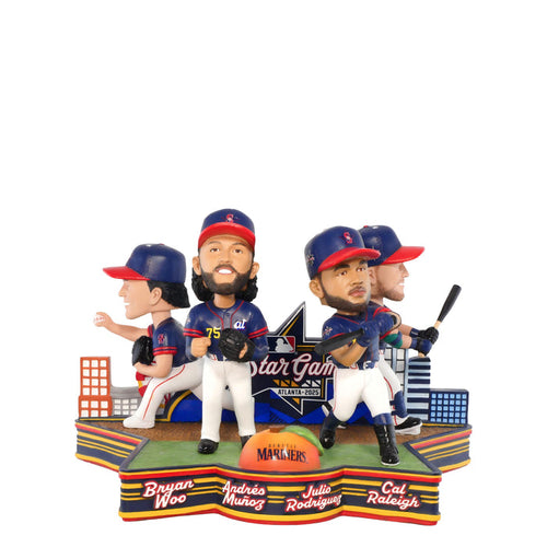 Cal Raleigh, Julio Rodriguez, Andrés Muñoz & Bryan Woo Seattle Mariners 2025 MLB All-Star Mini Bobblehead Scene MLB Bobblehead