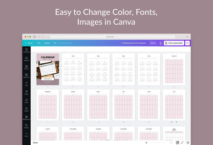 Ladystrategist Calendar Canva Planner Template instagram canva templates social media templates etsy free canva templates