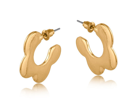 Camille Squiggle Hoop Earrings - Gold