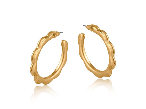 Camille Squiggle Large Hoop Earrings - Gold