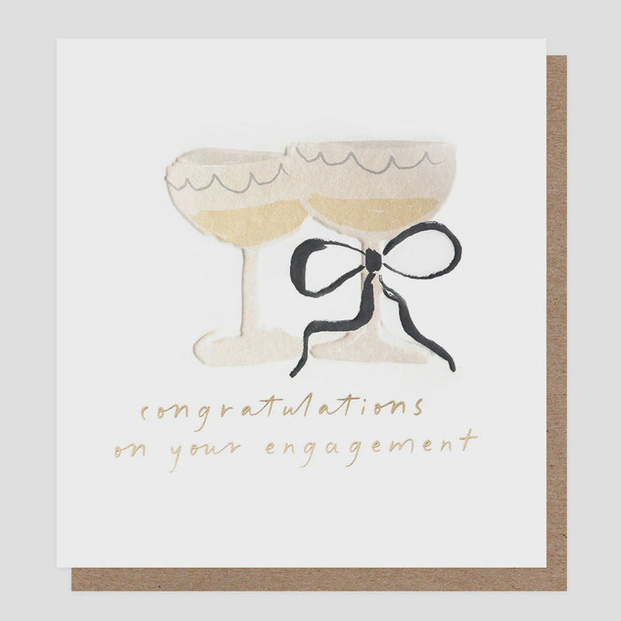 Caroline Gardner Congratulations On Your Engagement Glasses Greetings Card
