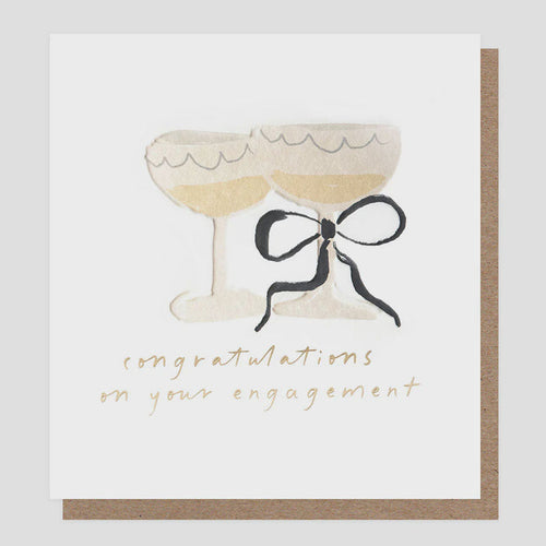 Caroline Gardner Congratulations On Your Engagement Glasses Greetings Card