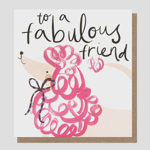 Caroline Gardner Fabulous Friend Pink Doodle Greetings Card