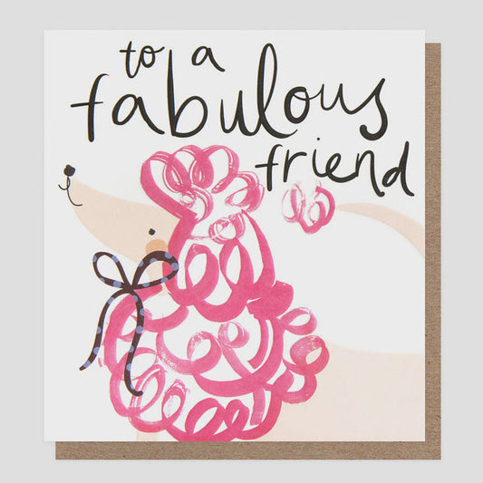 Caroline Gardner Fabulous Friend Pink Doodle Greetings Card