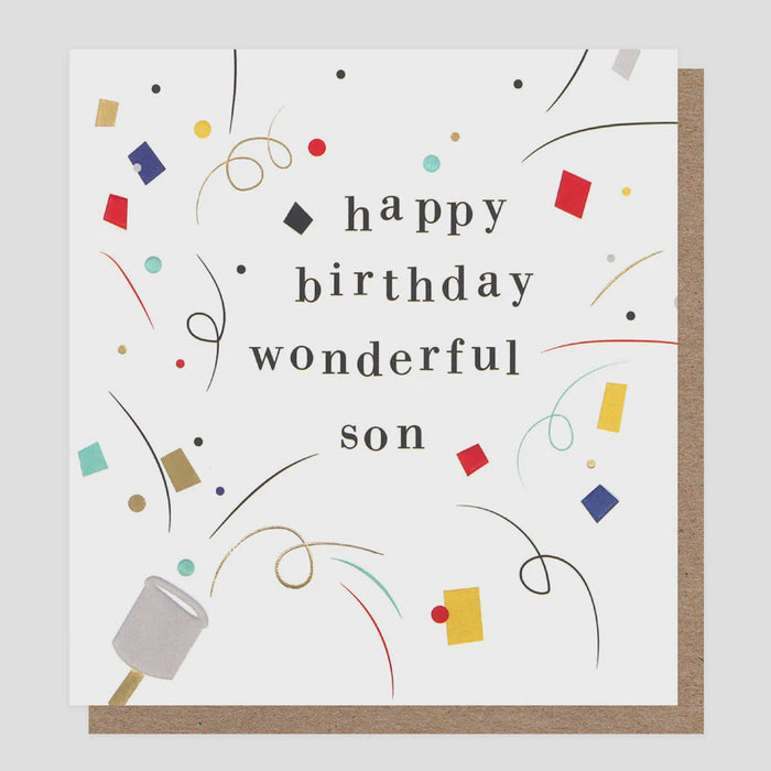 Caroline Gardner Happy Birthday Wonderful Son Confetti Greetings Card
