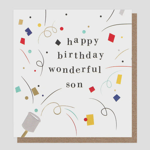 Caroline Gardner Happy Birthday Wonderful Son Confetti Greetings Card
