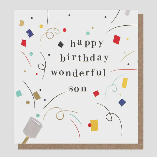Caroline Gardner Happy Birthday Wonderful Son Confetti Greetings Card