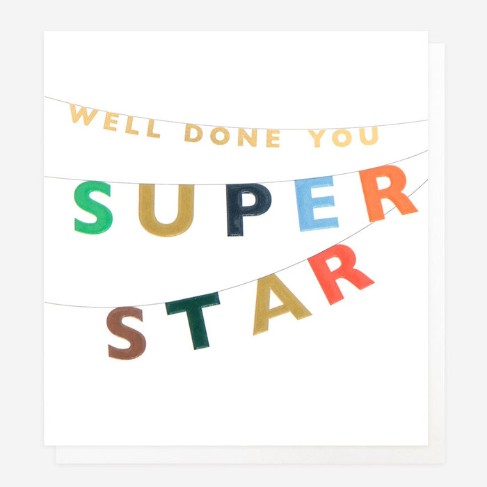 Caroline Gardner Well Done Bunting Greetings Card