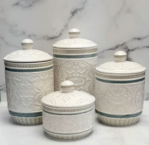 Casual Provincial Canister Set Ceramic S/4