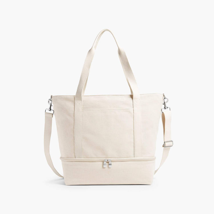 Front - The Catalina Deluxe Tote - Organic Canvas - Natural - Tote - Lo & Sons