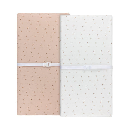 Ivory Pink Floral Changing Pad Cover