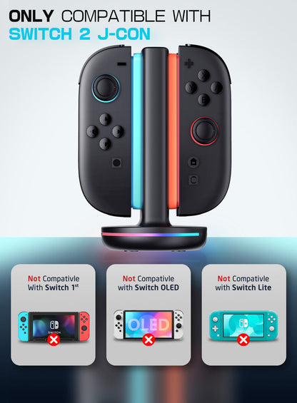 Charging Dock for Nintendo Switch 2 Joy-Con Controllers-Black