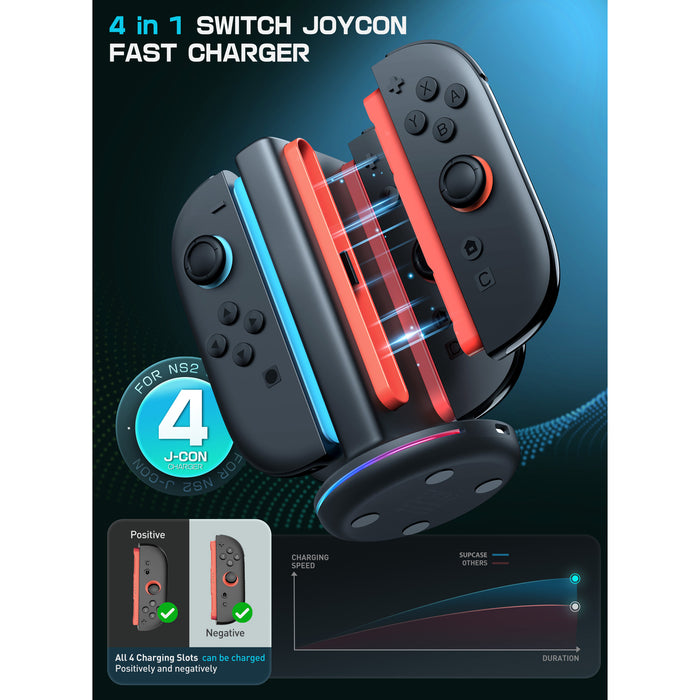 Charging Dock for Nintendo Switch 2 Joy-Con Controllers-Black