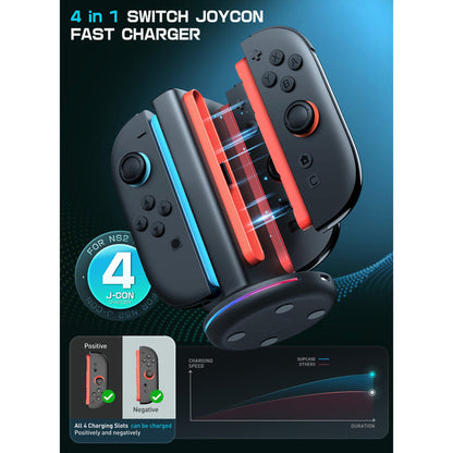 Charging Dock for Nintendo Switch 2 Joy-Con Controllers-Black