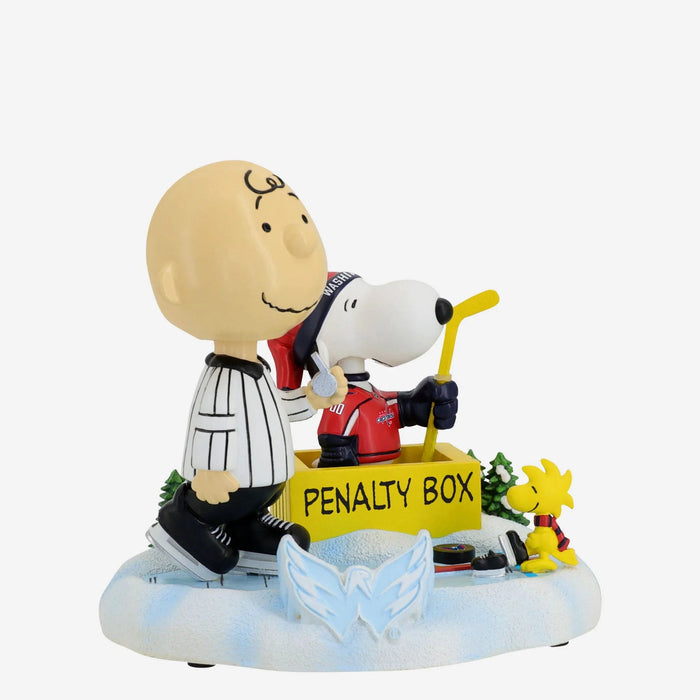 Charlie Brown, Snoopy & Woodstock Washington Capitals Peanuts Penalty Box Mini Bobblehead Scene NHL