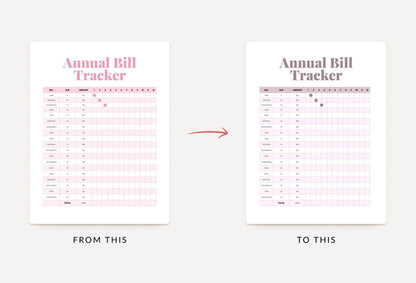 Ladystrategist Chinese Pink Annual Bill Tracker Printable and Editable Canva Template instagram canva templates social media templates etsy free canva templates