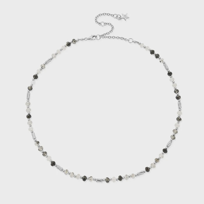 Chlobo Aura Strengthening Black Rutilated Quartz Necklace - Silver