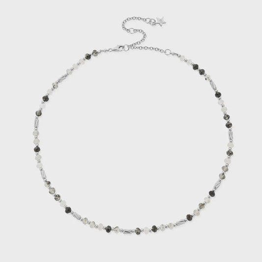 Chlobo Aura Strengthening Black Rutilated Quartz Necklace - Silver